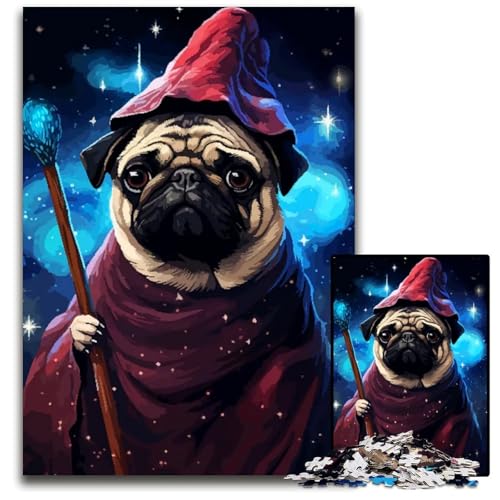 Magischer Mops RetroPixelArtPuzzles für 1000 Teile Holzpuzzle anspruchsvolles Denkspiel für Teenager Spaß am Familienspielabend 1000 Teile (75 x 50 cm) von CXUOSADIP