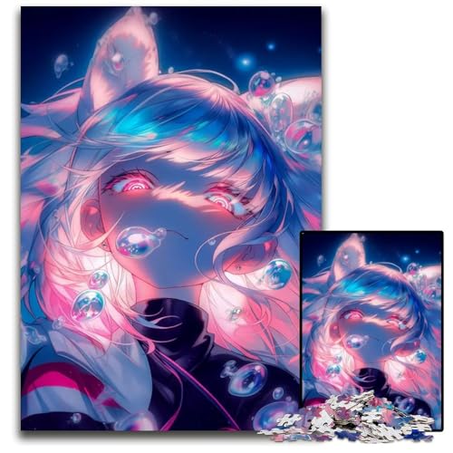 Magisches AnimeMädchenPuzzle 1000 Teile für Erwachsene Puzzles für Erwachsene perfekt für Heimdekoration Geburtstage Feiertage und Geschenke 1000 Teile (75 x 50 cm) von CXUOSADIP