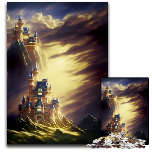 Magisches Schloss 1000teiliges Puzzle für Erwachsene anspruchsvolles Denkspiel für Teenager Spaß für den Familienspieleabend 1000 Teile (75 x 50 cm) von CXUOSADIP