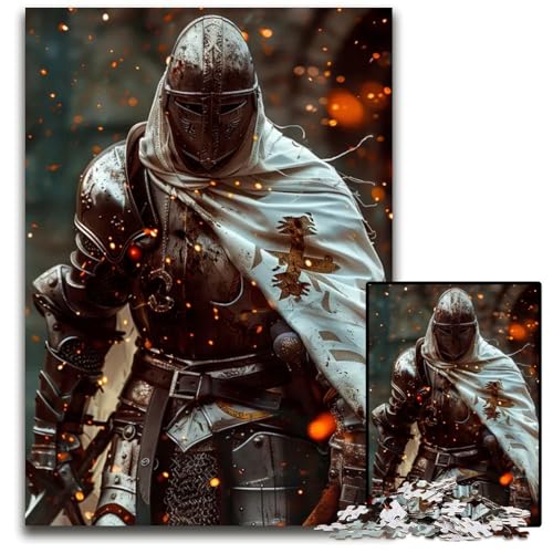 Mystic Inferno Knight Puzzle 1000 Teile für Erwachsene Papierpuzzle für Erwachsene anspruchsvolles Denkspiel für Teenager Spaß für den Familienspieleabend 1000 Teile (38 x 26 cm) von CXUOSADIP