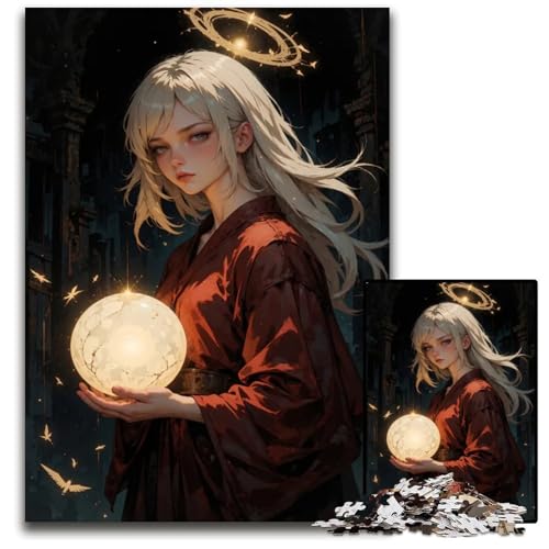 Mystisches AnimeMädchenPuzzle für Erwachsene 1000 Teile Holzpuzzle für Heimdekoration Gehirntraining 1000 Teile (75 x 50 cm) von CXUOSADIP
