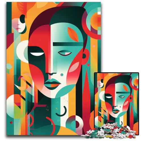 Nachdenklicher Blick Puzzle 1000 Teile anspruchsvolle Puzzles interaktives Familienspiel GehirnHerausforderung Lernspielzeug 1000 Teile (38 x 26 cm) von CXUOSADIP