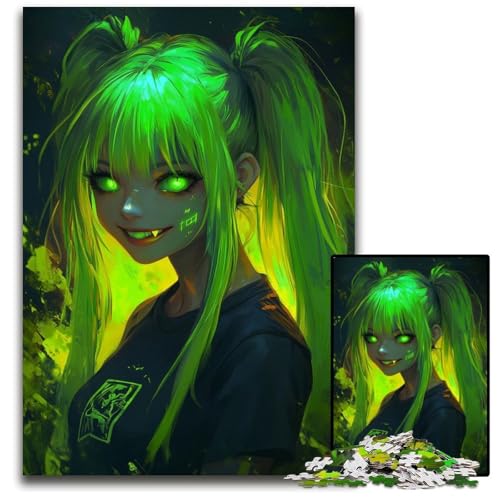 NeonGothGirlPuzzle für Erwachsene 1000 Teile anspruchsvolle Puzzles anspruchsvolle Denksportaufgabe Familienaktivität Heimdekoration 1000 Teile (75 x 50 cm) von CXUOSADIP