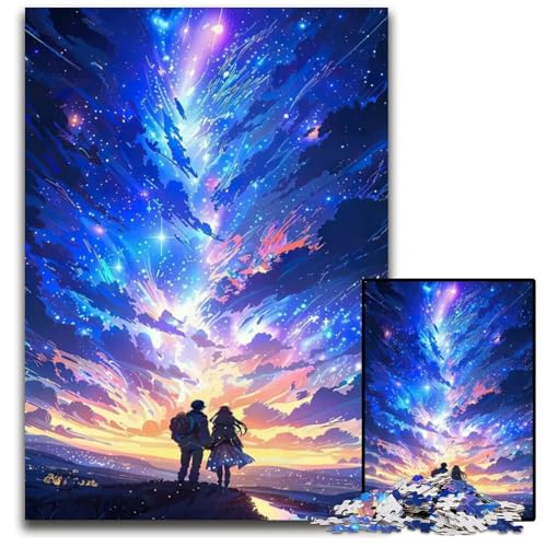 Niedliches AnimePuzzle anspruchsvolle Rätsel Denksportaufgabe interaktives Familienspiel geeignet für Kinder ab 14 Jahren 1000 Teile (75 x 50 cm) von CXUOSADIP