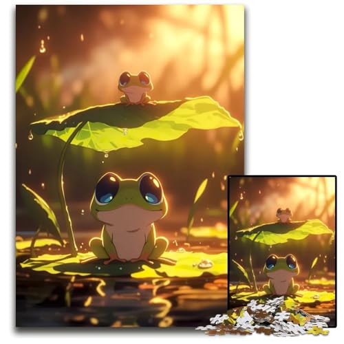 Niedliches FroschAnimeOtakuPuzzle 1000 Teile für Erwachsene schwierige Puzzles für Erwachsene Geburtstagsgeschenkidee anspruchsvolles Denkspiel 1000 Teile (75 x 50 cm) von CXUOSADIP