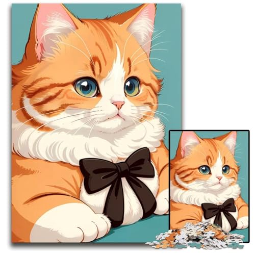 Niedliches KatzenPuzzle im MinimalismusStil 1000 Teile für Erwachsene Papierpuzzle Geburtstagsgeschenkidee anspruchsvolles Denkspiel 1000 Teile (38 x 26 cm) von CXUOSADIP