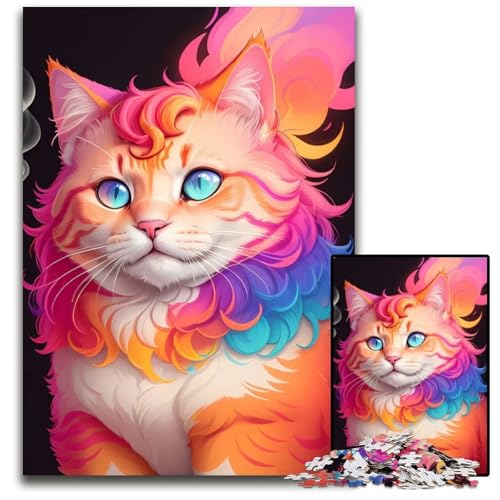 Niedliches KatzenPuzzle im RetroStil 1000 Teile für Erwachsene anspruchsvolles Denkspiel für Teenager Spaß für den Familienspielabend 1000 Teile (38 x 26 cm) von CXUOSADIP