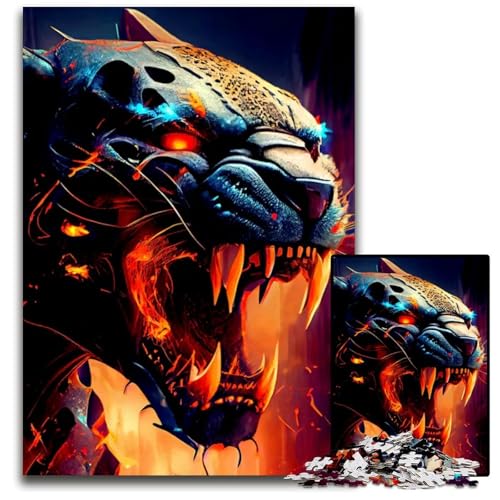 Panther 1000teiliges Puzzle anspruchsvolles Rätsel Denkspiel für Teenager 1000 Teile (38 x 26 cm) von CXUOSADIP