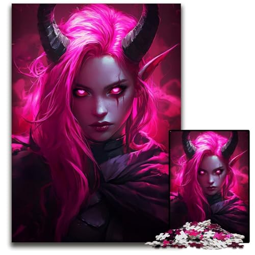 PinkHaired Demoness Puzzle für Erwachsene 1000teiliges Holzpuzzle Eltern Liebhaber Freunde Alter 14 1000 Teile (38 x 26 cm) von CXUOSADIP