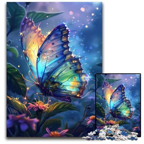 Psychedelisches SchmetterlingsPuzzle für Erwachsene 1000teiliges Holzpuzzle Eltern Liebhaber Freunde Alter 14 1000 Teile (38 x 26 cm) von CXUOSADIP
