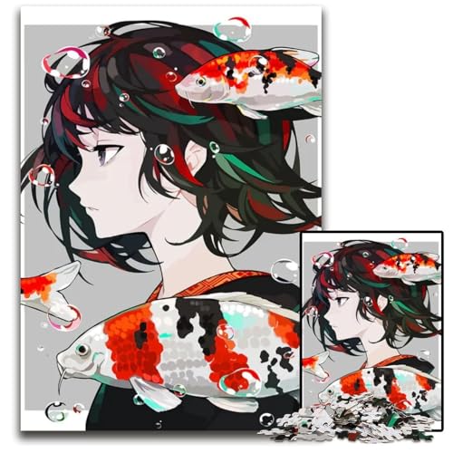 Puzzle 1000 Teile AnimeMädchen Holzpuzzle Entspannende Unterhaltung Heimdekoration 1000 PCS (75x50cm) von CXUOSADIP