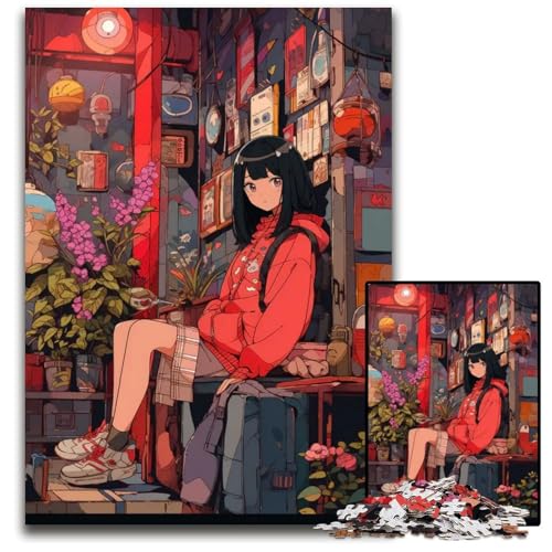 Puzzle 1000 Teile AnimeMädchen ästhetische Puzzles für Erwachsene anspruchsvolles Denkspiel für Teenager Spaß für den Familienspielabend 1000 Teile (75 x 50 cm) von CXUOSADIP