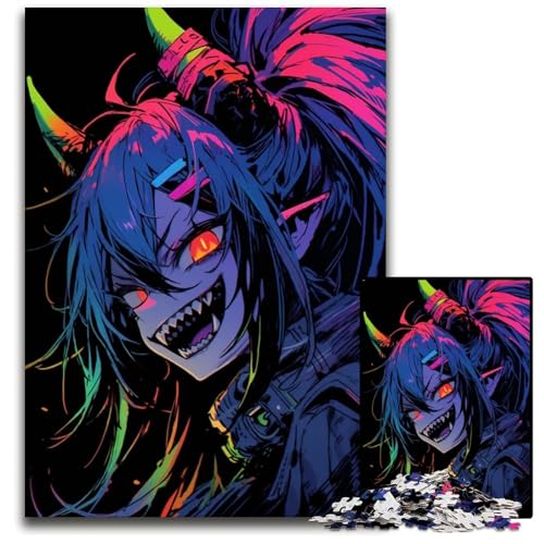 Puzzle 1000 Teile AnimeMonsterMädchenPuzzles für Erwachsene anspruchsvolles Denkspiel für Teenager Spaß für den Familienspielabend 1000 Teile (38 x 26 cm) von CXUOSADIP
