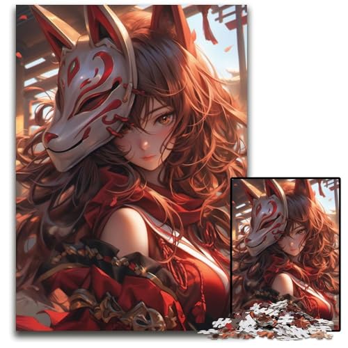 Puzzle 1000 Teile AnimePuzzle Fuchs SamuraiDienstmädchen 14 Puzzles für Erwachsene anspruchsvolles Denkspiel für Teenager Spaß für den Familienspielabend 1000 Teile (38 x 26 cm) von CXUOSADIP