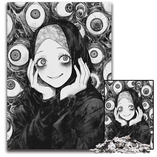Puzzle 1000 Teile Augen des Terrors Holzpuzzle für Erwachsene anspruchsvolles DIYDenkspiel perfektes Familienspiel oder dekoratives Geschenk 1000 Teile (38 x 26 cm) von CXUOSADIP