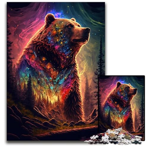 Puzzle 1000 Teile BärenGalaxiePuzzle für Erwachsene anspruchsvolles Denkspiel für Teenager Spaß für den Familienspielabend 1000 Teile (38 x 26 cm) von CXUOSADIP
