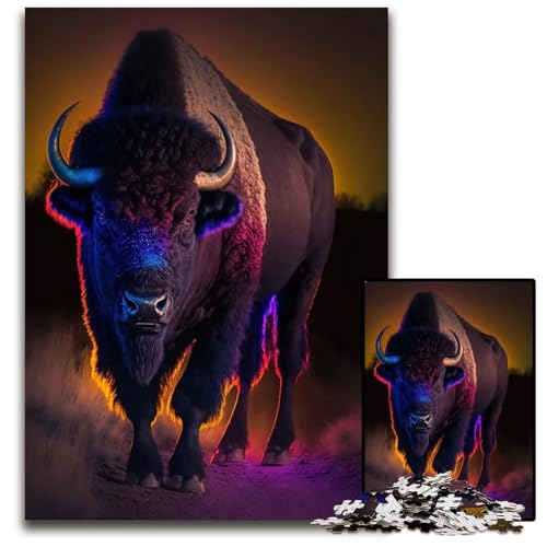 Puzzle 1000 Teile BüffelTierpuzzle für Erwachsene anspruchsvolles Denkspiel für Teenager Spaß für den Familienspielabend 1000 Teile (38 x 26 cm) von CXUOSADIP
