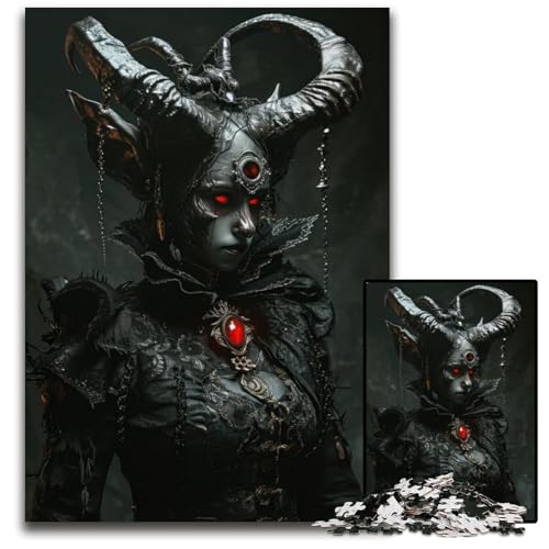 Puzzle 1000 Teile Dämonisches gehörntes Monster Puzzles für Erwachsene Anspruchsvolles Denkspiel für Teenager Spaß am Familienspielabend 1000 PCS (75x50cm) von CXUOSADIP