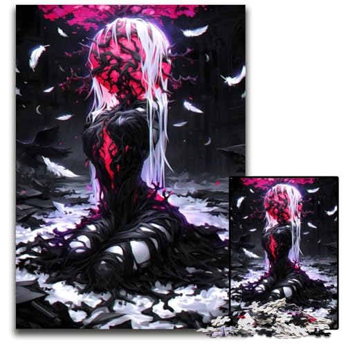 Puzzle 1000 Teile Dark Fantasy Anime Girl Puzzles für Erwachsene anspruchsvolles Denkspiel für Teenager Spaß für den Familienspielabend 1000 Teile (75 x 50 cm) von CXUOSADIP