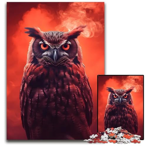 Puzzle 1000 Teile Eule Tier Papierpuzzle anspruchsvolles Denkspiel für Teenager Spaß am Familienspielabend 1000 Teile (38 x 26 cm) von CXUOSADIP