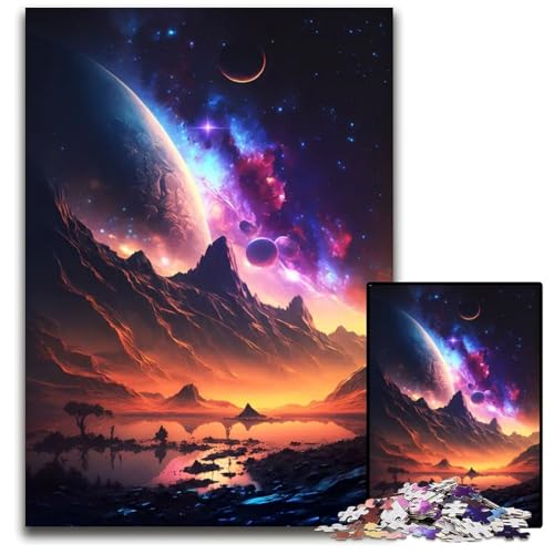 Puzzle 1000 Teile FantasyAnimeLandschaft Holzpuzzle entspannende Unterhaltung Heimdekoration 1000 Teile (75 x 50 cm) von CXUOSADIP