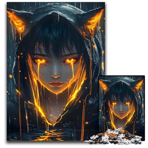 Puzzle 1000 Teile FeuerAnimeMädchen Puzzles für Erwachsene anspruchsvolles Denkspiel für Teenager Spaß für den Familienspielabend 1000 Teile (75 x 50 cm) von CXUOSADIP