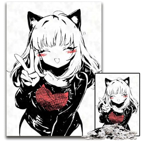 Puzzle 1000 Teile Kawaii Anime Catgirl Ink14 Holzpuzzle für Erwachsene anspruchsvolles DIYDenkspiel perfektes Familienspiel oder dekoratives Geschenk 1000 Teile (75 x 50 cm) von CXUOSADIP