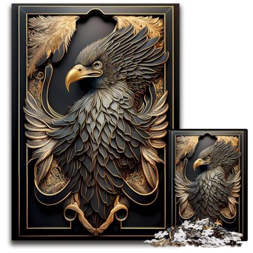 Puzzle 1000 Teile King Eagle Art Deco Holzpuzzle anspruchsvolles Denkspiel für Teenager Spaß am Familienspielabend 1000 Teile (75 x 50 cm) von CXUOSADIP