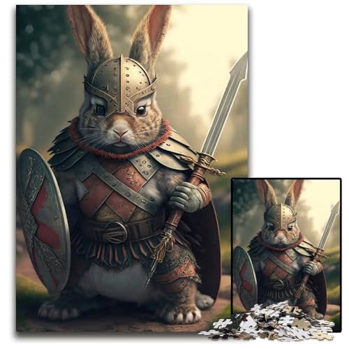 Puzzle 1000 Teile KriegerKaninchen Holzpuzzle für Erwachsene anspruchsvolles DIYDenkspiel perfektes Familienspiel oder dekoratives Geschenk 1000 Teile (75 x 50 cm) von CXUOSADIP