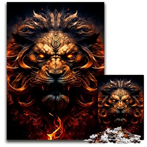 Puzzle 1000 Teile Löwe Holzpuzzle anspruchsvolles Denkspiel für Teenager Spaß am Familienspielabend 1000 Teile (75 x 50 cm) von CXUOSADIP