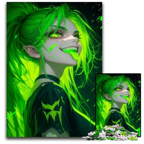 Puzzle 1000 Teile Neon Goth Girl14 Holzpuzzles für Erwachsene anspruchsvolles DIYDenkspiel perfektes Familienspiel oder dekoratives Geschenk 1000 Teile (75 x 50 cm) von CXUOSADIP