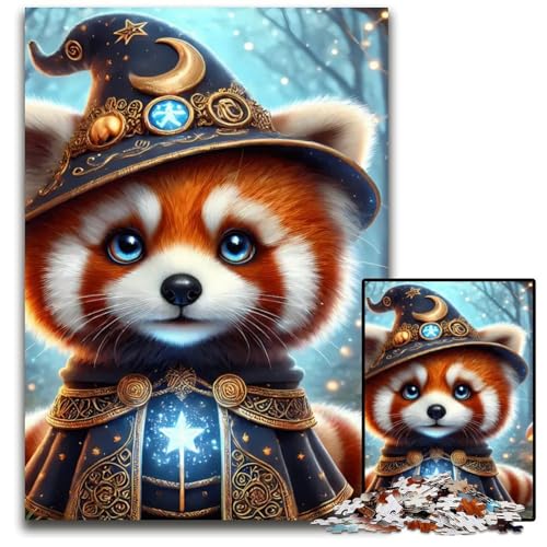 Puzzle 1000 Teile Roter PandaZauberer Holzpuzzle anspruchsvolles Denkspiel für Teenager Spaß am Familienspielabend 1000 Teile (75 x 50 cm) von CXUOSADIP