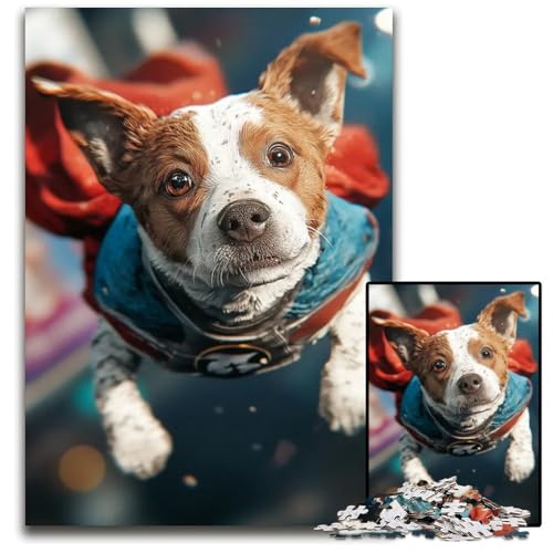 Puzzle 1000 Teile SuperheldenHund Papierpuzzle anspruchsvolles Denkspiel für Teenager Spaß am Familienspielabend 1000 Teile (38 x 26 cm) von CXUOSADIP
