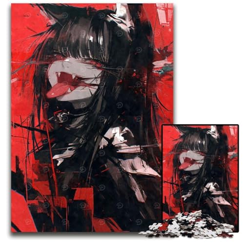 Puzzle 1000 Teile VampirAnimeKatzenmädchen anspruchsvolle Puzzles perfekt für Familienspaß an Weihnachten Thanksgiving Geburtstagen Ostern 1000 Teile (75 x 50 cm) von CXUOSADIP
