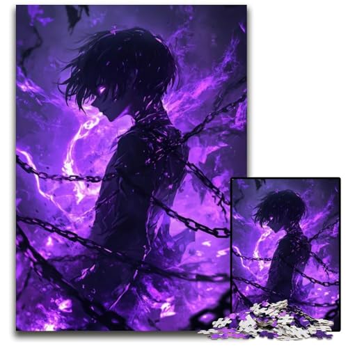 Puzzle 1000 Teile angeketteter AnimeKrieger Holzpuzzle entspannende Unterhaltung Heimdekoration 1000 Teile (75 x 50 cm) von CXUOSADIP