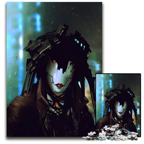 Puzzle 1000 Teile für Erwachsene AndroidGeisha Holzpuzzle farbenfrohe Heimdekoration und interaktives Familienspiel 1000 Teile (38 x 26 cm) von CXUOSADIP