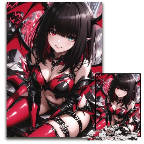 Puzzle 1000 Teile für Erwachsene Anime Devil Girl Holzpuzzle für Erwachsene Familie und Freunde geeignet für Kinder ab 14 Jahren 1000 Teile (75 x 50 cm) von CXUOSADIP