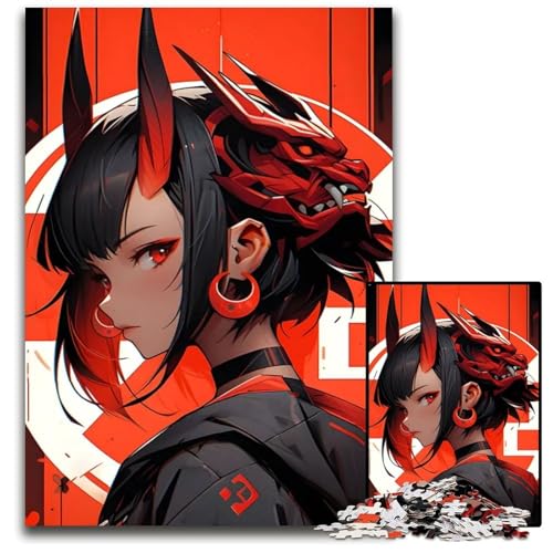 Puzzle 1000 Teile für Erwachsene Anime Samurai Devil Holzpuzzle für Erwachsene Familie und Freunde geeignet für Kinder ab 14 Jahren 1000 Teile (75 x 50 cm) von CXUOSADIP