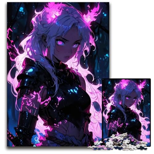 Puzzle 1000 Teile für Erwachsene AnimeKriegerin Holzpuzzle perfekt für Halloween Weihnachten Geburtstagsgeschenk 1000 Teile (38 x 26 cm) von CXUOSADIP