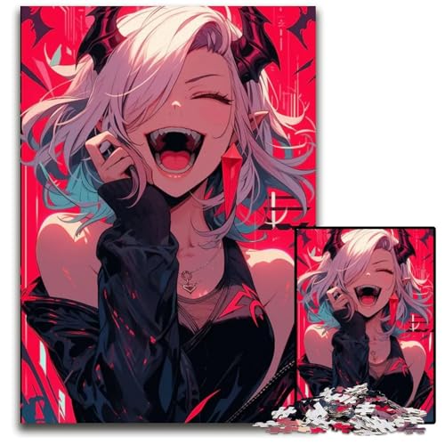 Puzzle 1000 Teile für Erwachsene AnimeMädchen Halloween Holzpuzzle für Erwachsene Familie und Freunde geeignet für Kinder ab 14 Jahren 1000 Teile (75 x 50 cm) von CXUOSADIP