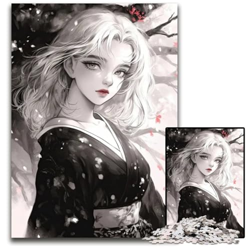 Puzzle 1000 Teile für Erwachsene AnimeMädchen Holzpuzzle perfekt für Halloween Weihnachten Geburtstagsgeschenk 1000 Teile (38 x 26 cm) von CXUOSADIP