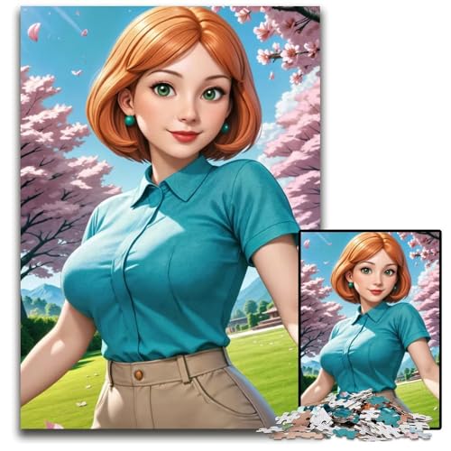 Puzzle 1000 Teile für Erwachsene AnimeMädchen im Frühling Holzpuzzle perfekt für Halloween Weihnachten Geburtstagsgeschenk 1000 Teile (75 x 50 cm) von CXUOSADIP