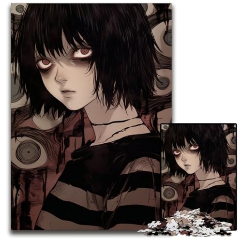 Puzzle 1000 Teile für Erwachsene AnimeMädchen mit Augen Puzzles für Erwachsene Familienspielabend Spaß DIY dekoratives Kunstwerk 1000 Teile (75 x 50 cm) von CXUOSADIP