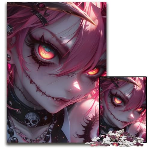 Puzzle 1000 Teile für Erwachsene AnimeMädchen mit roten Augen Holzpuzzle für Erwachsene Familie und Freunde geeignet für Kinder ab 14 Jahren 1000 Teile (75 x 50 cm) von CXUOSADIP
