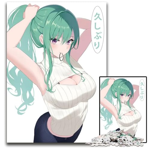 Puzzle 1000 Teile für Erwachsene AnimePuzzle mit hübschem Mädchen Holzpuzzle perfekt für Halloween Weihnachten Geburtstagsgeschenk 1000 Teile (38 x 26 cm) von CXUOSADIP