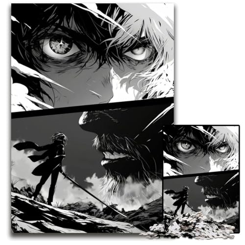 Puzzle 1000 Teile für Erwachsene AnimeSchwertkampf Holzpuzzle perfekt für Halloween Weihnachten Geburtstagsgeschenk 1000 Teile (38 x 26 cm) von CXUOSADIP