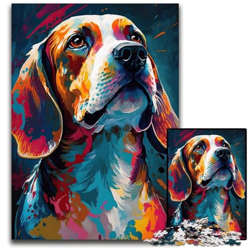 Puzzle 1000 Teile für Erwachsene BeagleStil Puzzles für Erwachsene Spielgeschenk Familieninteraktives Spiel Gehirnherausforderung Geschenk 1000 PCS (38 x 26 cm) von CXUOSADIP