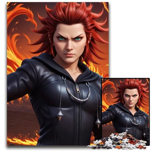 Puzzle 1000 Teile für Erwachsene Burning Red Head anspruchsvolle Puzzles interaktives Familienspiel DIY Heimdekoration Denksportaufgabe Geschenk 1000 Teile (38 x 26 cm) von CXUOSADIP