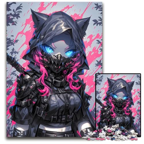 Puzzle 1000 Teile für Erwachsene Catgirl Ninja14 Holzpuzzle für Erwachsene Familie und Freunde geeignet für Kinder ab 14 Jahren 1000 Teile (75 x 50 cm) von CXUOSADIP