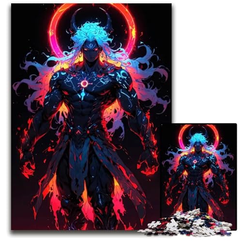 Puzzle 1000 Teile für Erwachsene Dämonische Figur mit Heiligenschein Puzzles für Erwachsene Familienspielabend Spaß DIY dekoratives Kunstwerk 1000 Teile (75 x 50 cm) von CXUOSADIP
